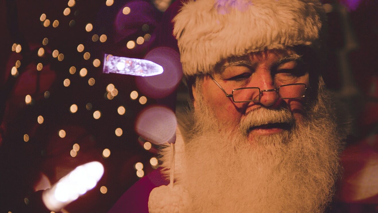 bokeh photography of Santa Claus in a self storage unit